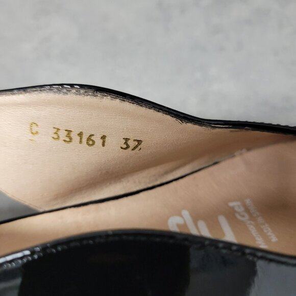 37 Wonders Fly Black Patent Leather Sling Back Shoes - Picture 11 of 12